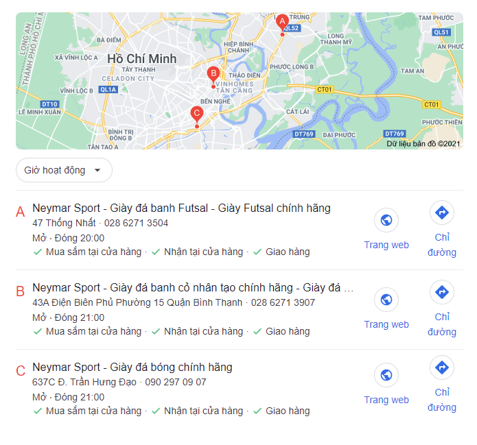 Hiển thị trên trang kết quả tìm kiếm của Google sau khi được tối ưu SEO
