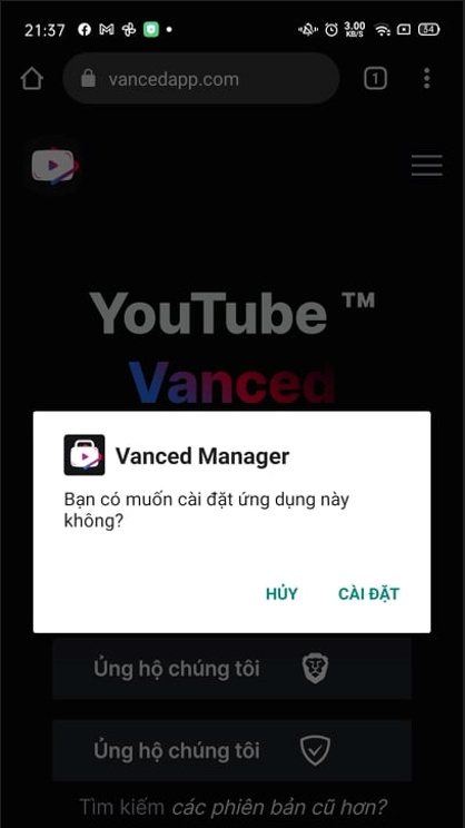 cách cài đặt Vanced manager