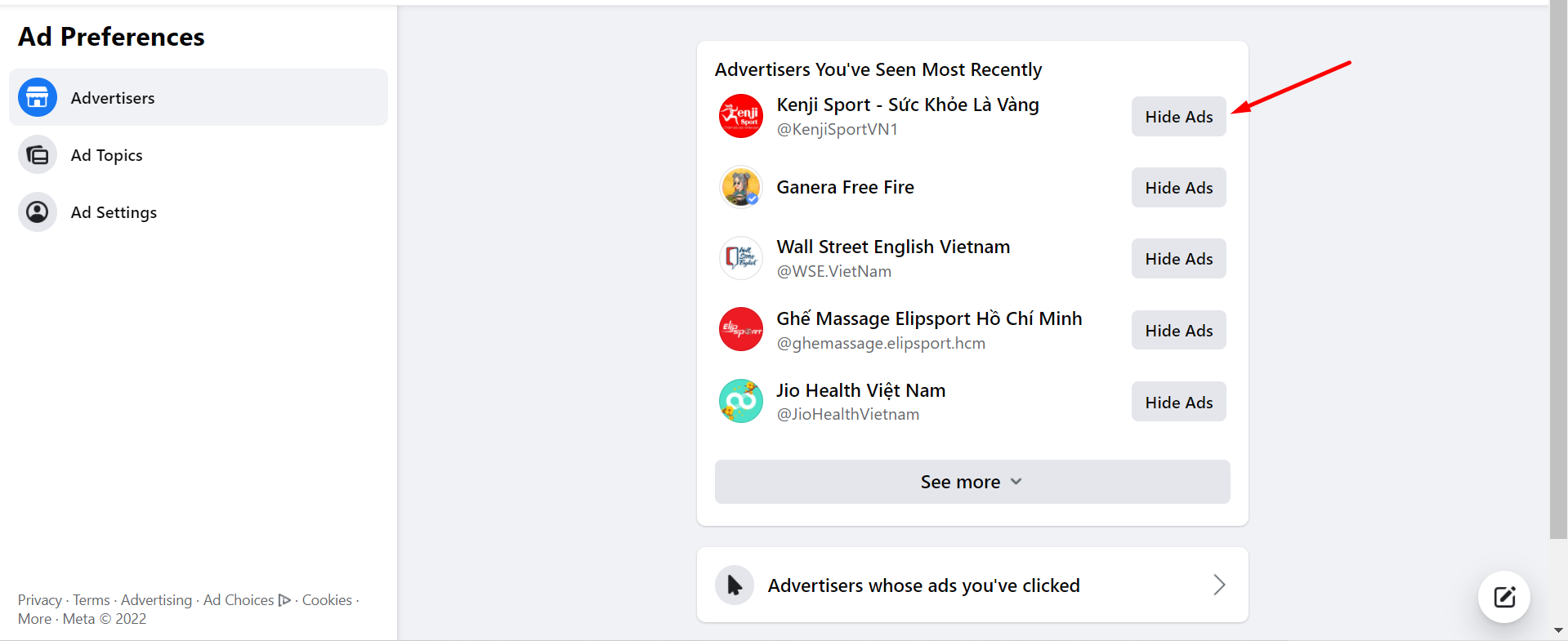 Chặn quảng cáo Facebook trong phần cài đặt (2)