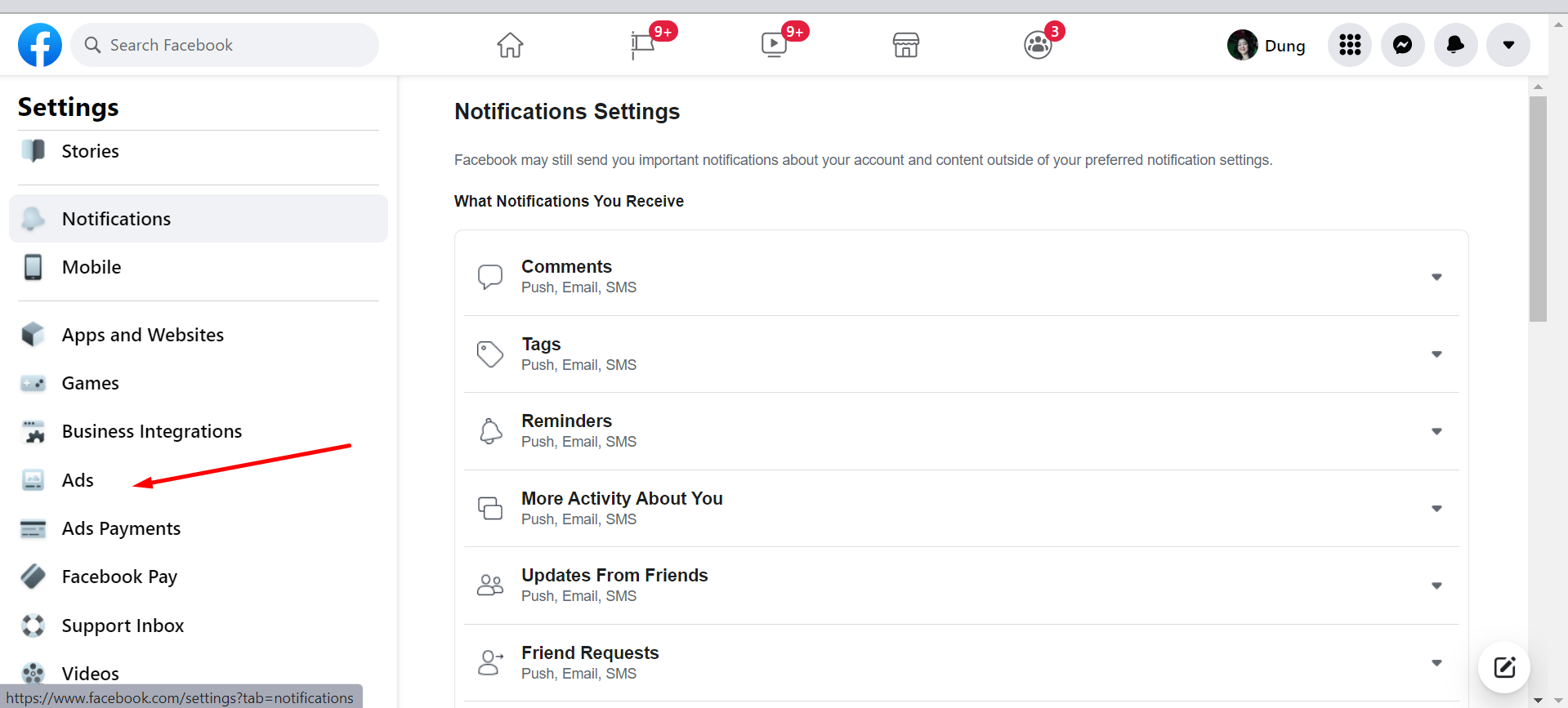 Chặn quảng cáo Facebook trong phần cài đặt (3)