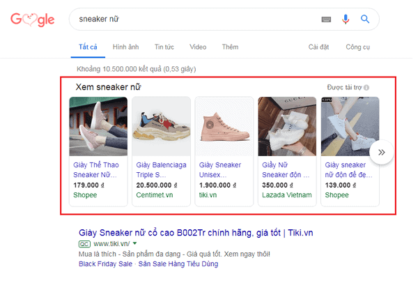 Hiển thị tự nhiên (free listing) là gì?