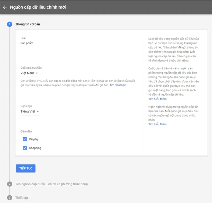 tạo nguồn cấp dữ liệu Google Merchant (h2)