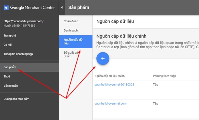 tạo nguồn cấp dữ liệu Google Merchant