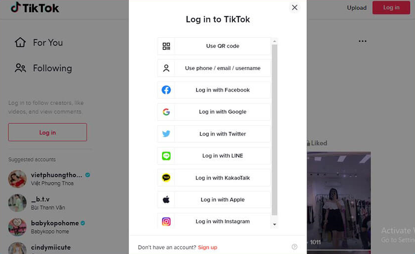 tạo tài khoản tiktok