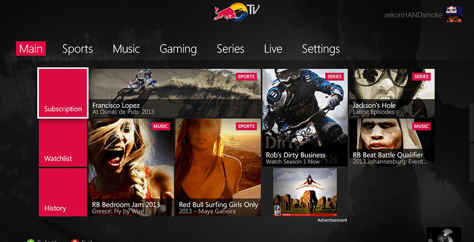redbull tv - ví dụ về cách mạng content marketing