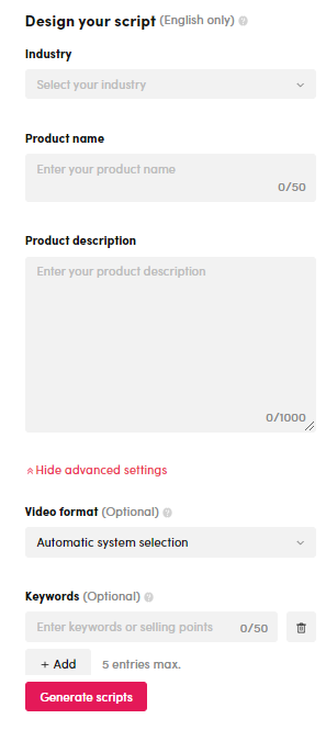 Công cụ AI TikTok Script Generator - 2