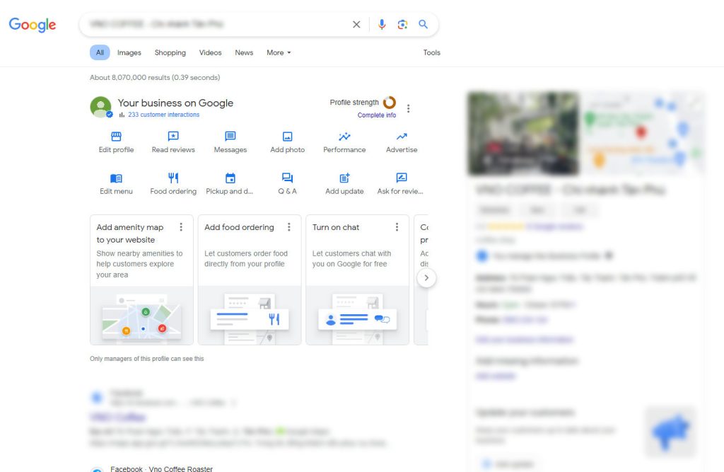 Google map được xác minh sẽ có bảng điều khiển để tối ưu thông tin doanh nghiệp trên Google Map