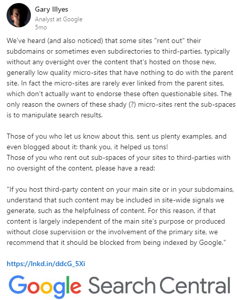 parasite seo is now a spam type