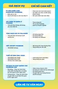 Bảng giá dịch vụ cơ bản Facebook Marketing và các chỉ số cam kết phổ biến - Media Gyancy