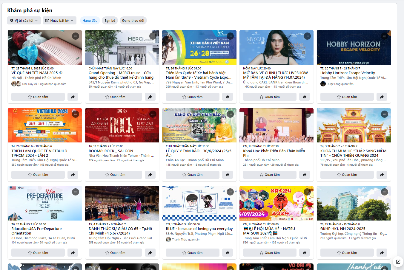 Tính năng Facebook Events