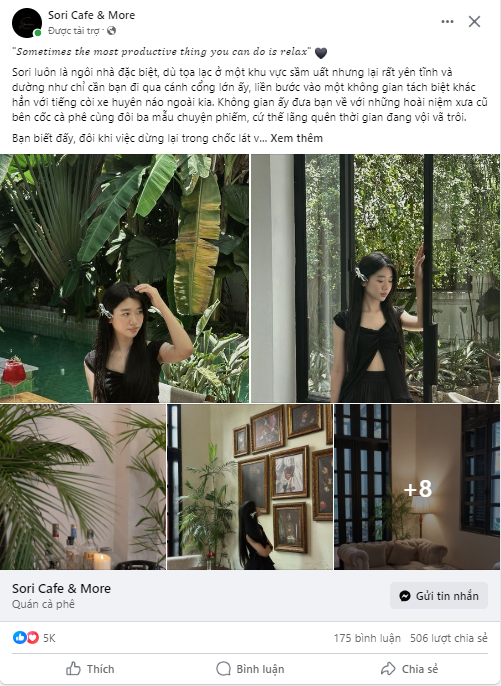 Nội dung quảng cáo Facebook dạng văn bản và ảnh