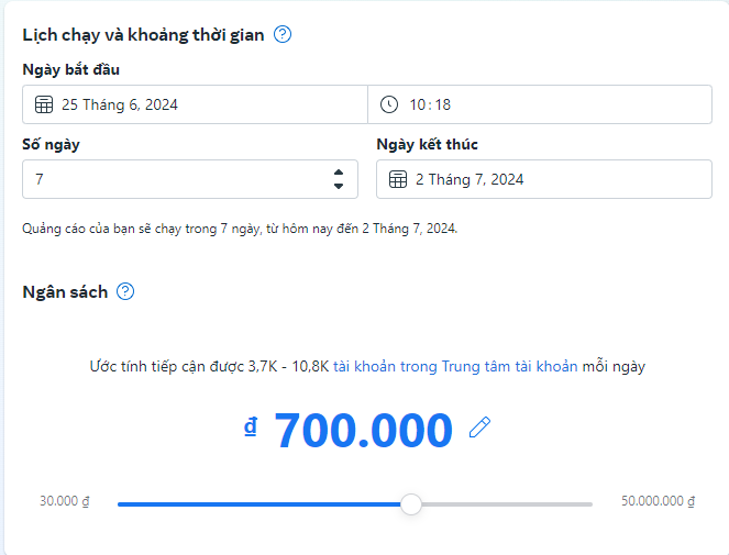 Thiết lập ngân sách
