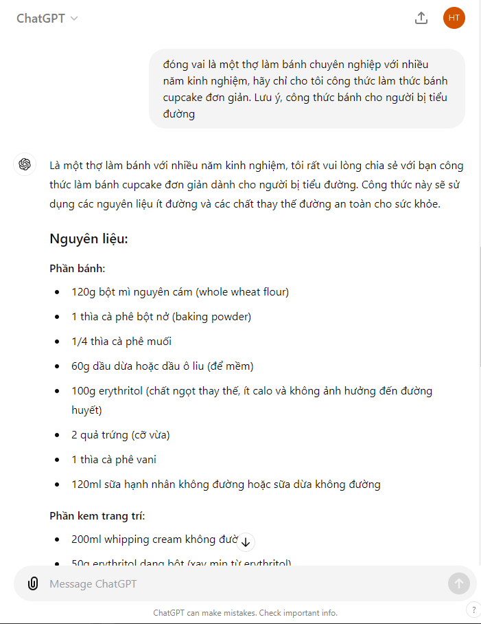 Hãy nêu rõ vai trò của ChatGPT trong câu lệnh