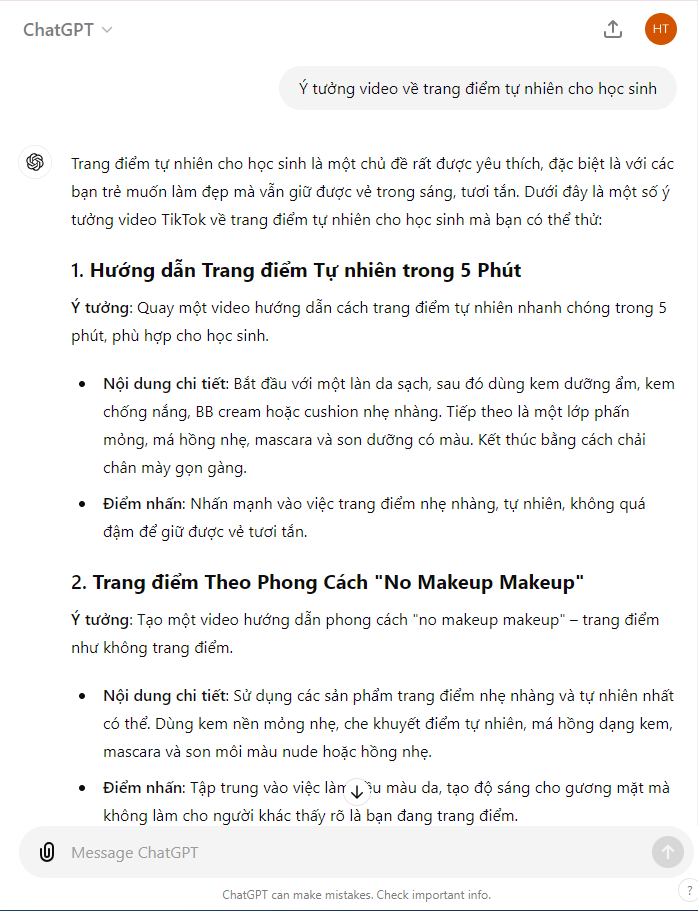 Các ý tưởng của ChatGPT vô cùng sáng tạo