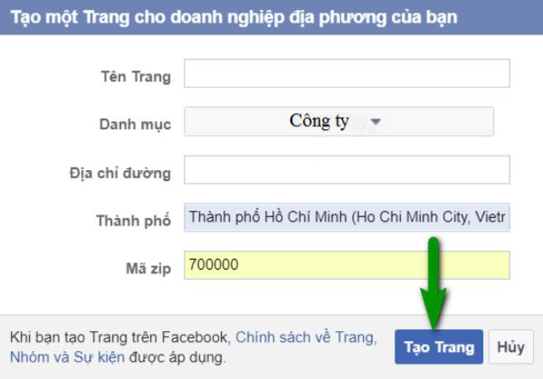 Tạo tài khoản Facebook Business
