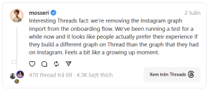 Một số thay đổi chính của Threads trong bước đầu tách biệt
