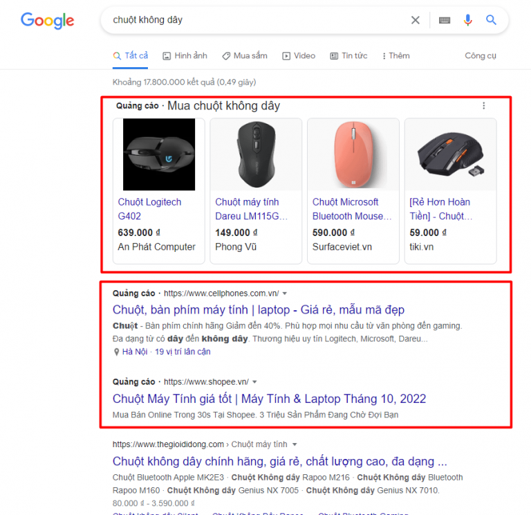 Dịch vụ quảng cáo Google Shopping hiển thị tốt hơn trên mobile